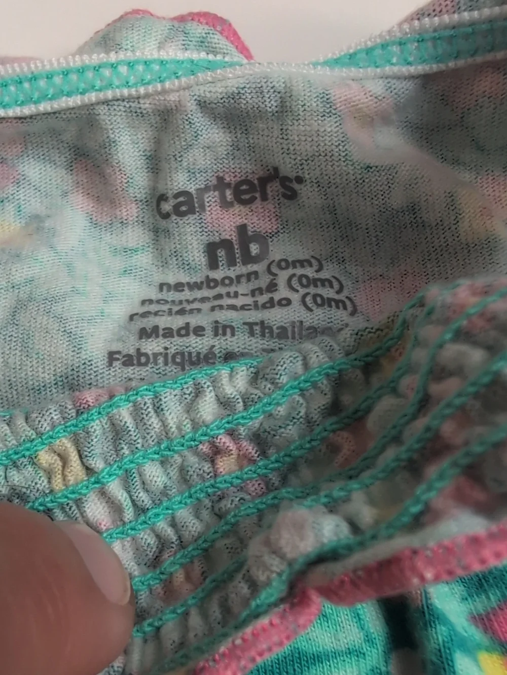 🍁2/$7🍁CARTER'S Blue & Pink Skirted Floral Sleeveless Newborn Baby Girl Onesie